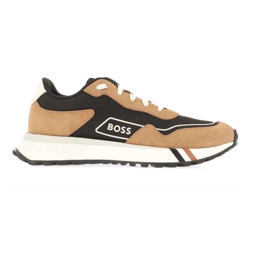 Boss Mens Jonah Run Suede Sneakers / Brown